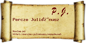 Percze Juliánusz névjegykártya